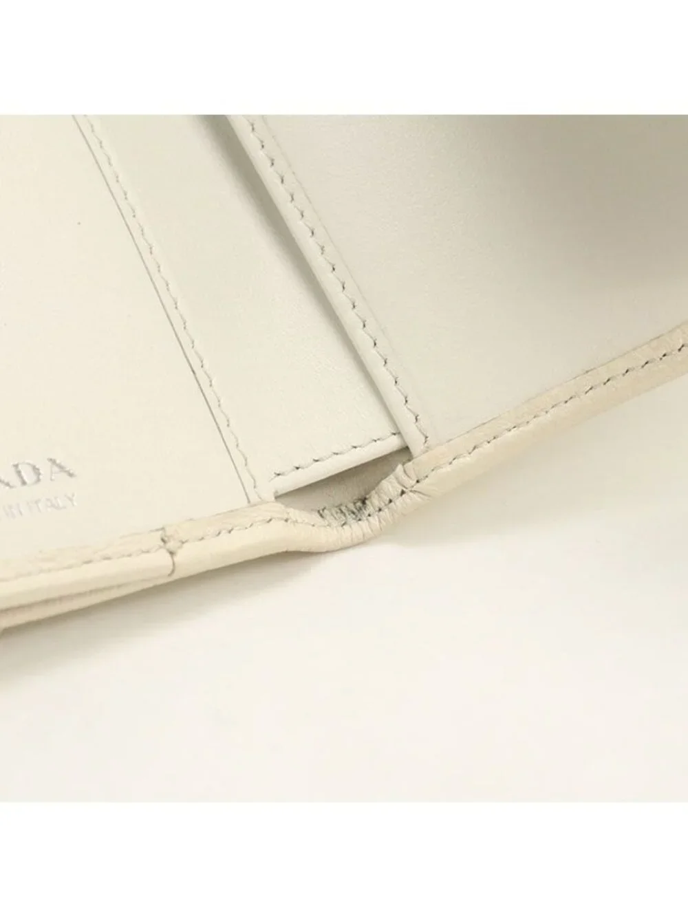 Prada Vitello Daino Leather Trifold Wallet Calfskin